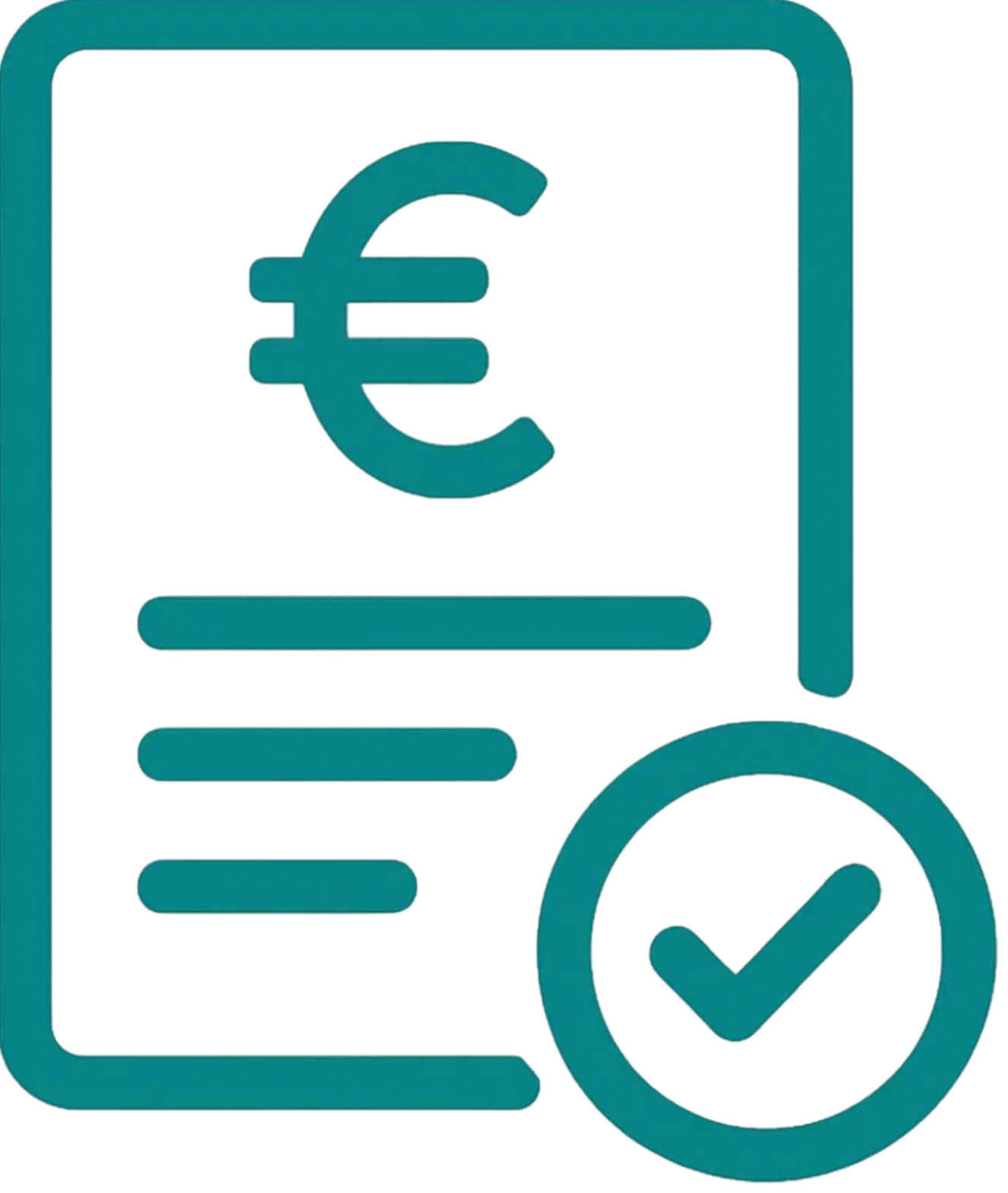 Preis- und Zahlungs-Icon mit Euro-Symbol und Häkchen – Smart IPTV Pro